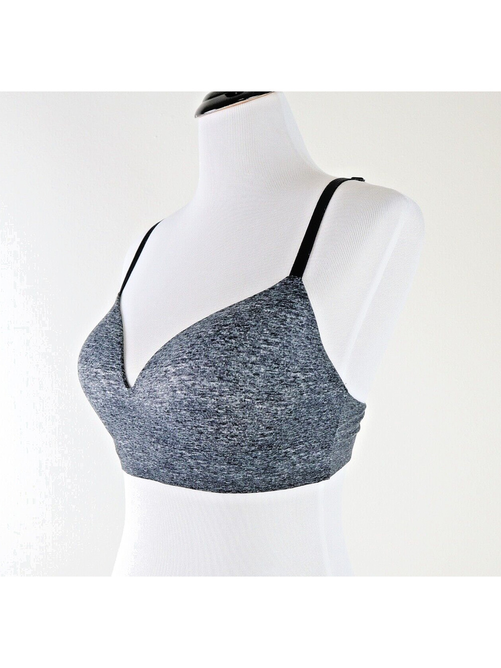 Soma 38B Enbliss Luxe Wireless Bra Lace J Hook Convertible Back Gray